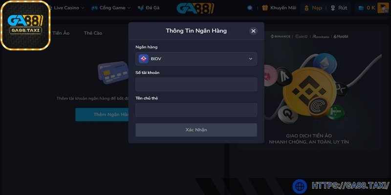 Cần nhập đúng thông tin liên kết nhận thanh toán